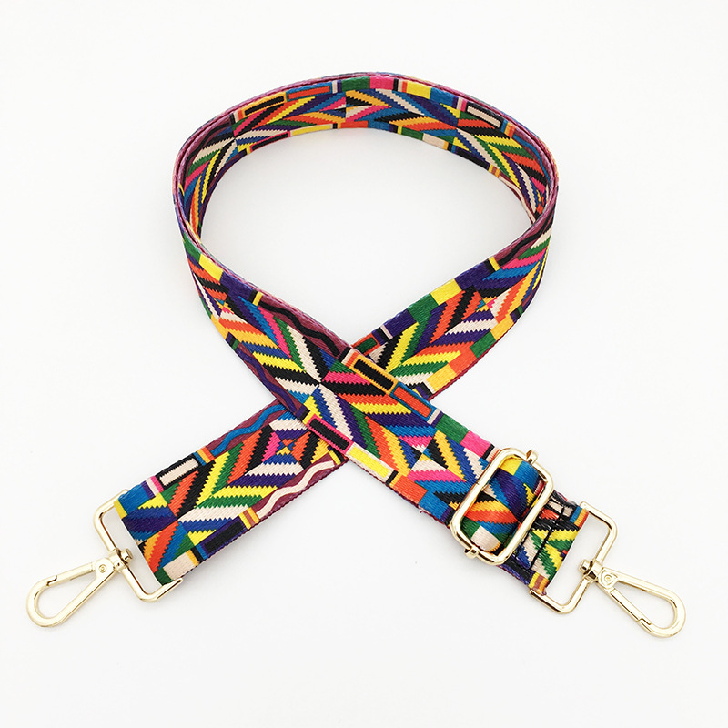 80-145cm nylon Strap women Bohemian Print multi color adjustable replacement bag belt handbag strap bag shoulder strap: Chocolate