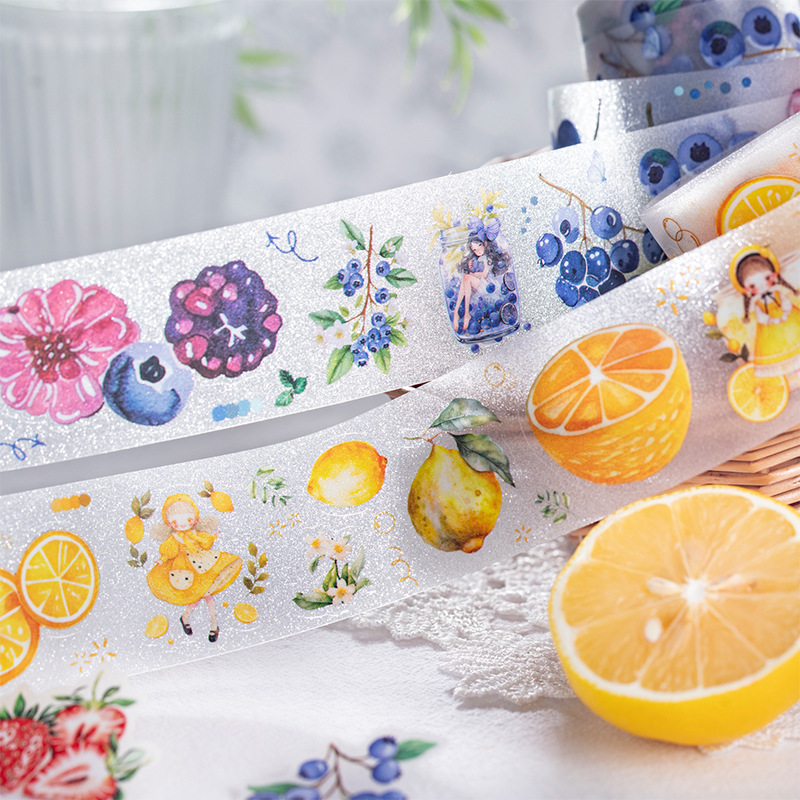1 rollo/2 rollos dulce colección afrutada fruta PET cinta manual decoración adhesivos Material de Collage sujetadores suministros 40mm * 2m