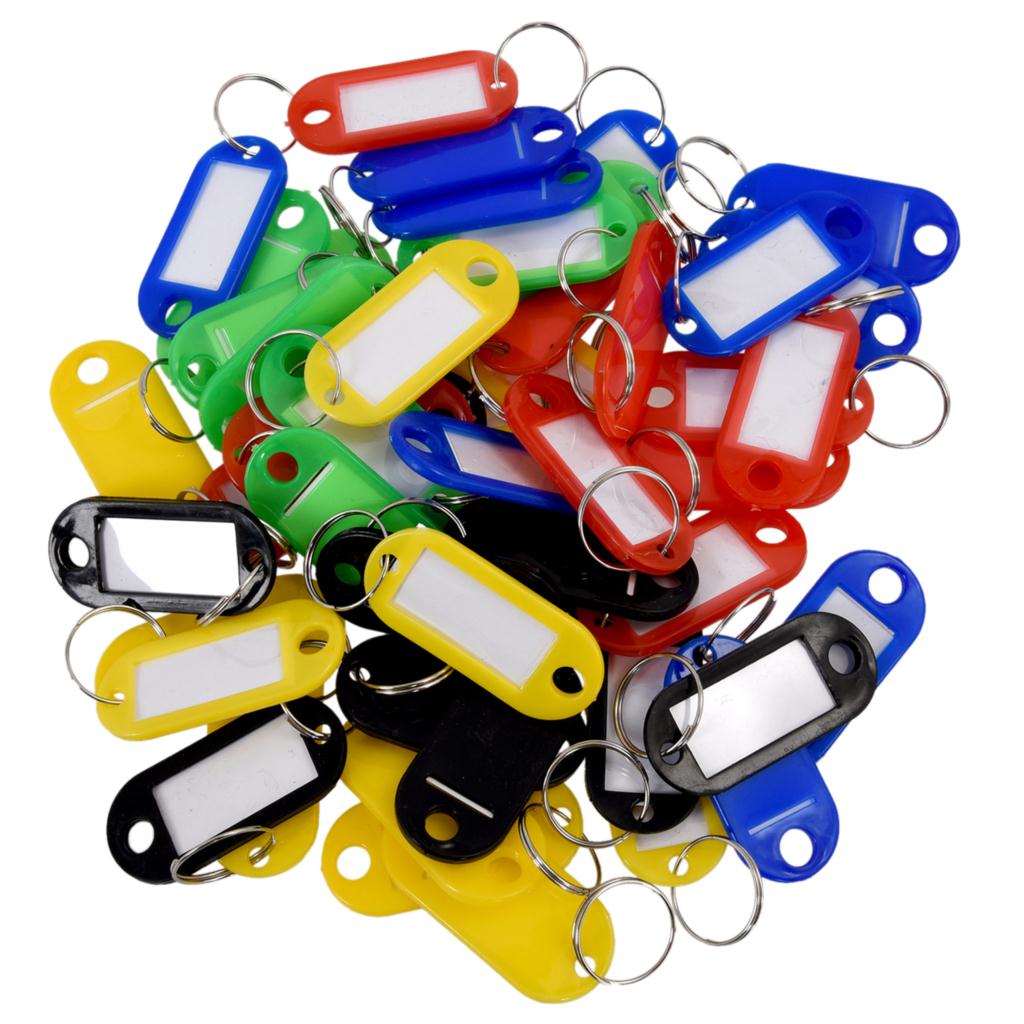 50 Stuks Plastic Sleutelhanger Key Tags Id Label Naam Tags Split Ring