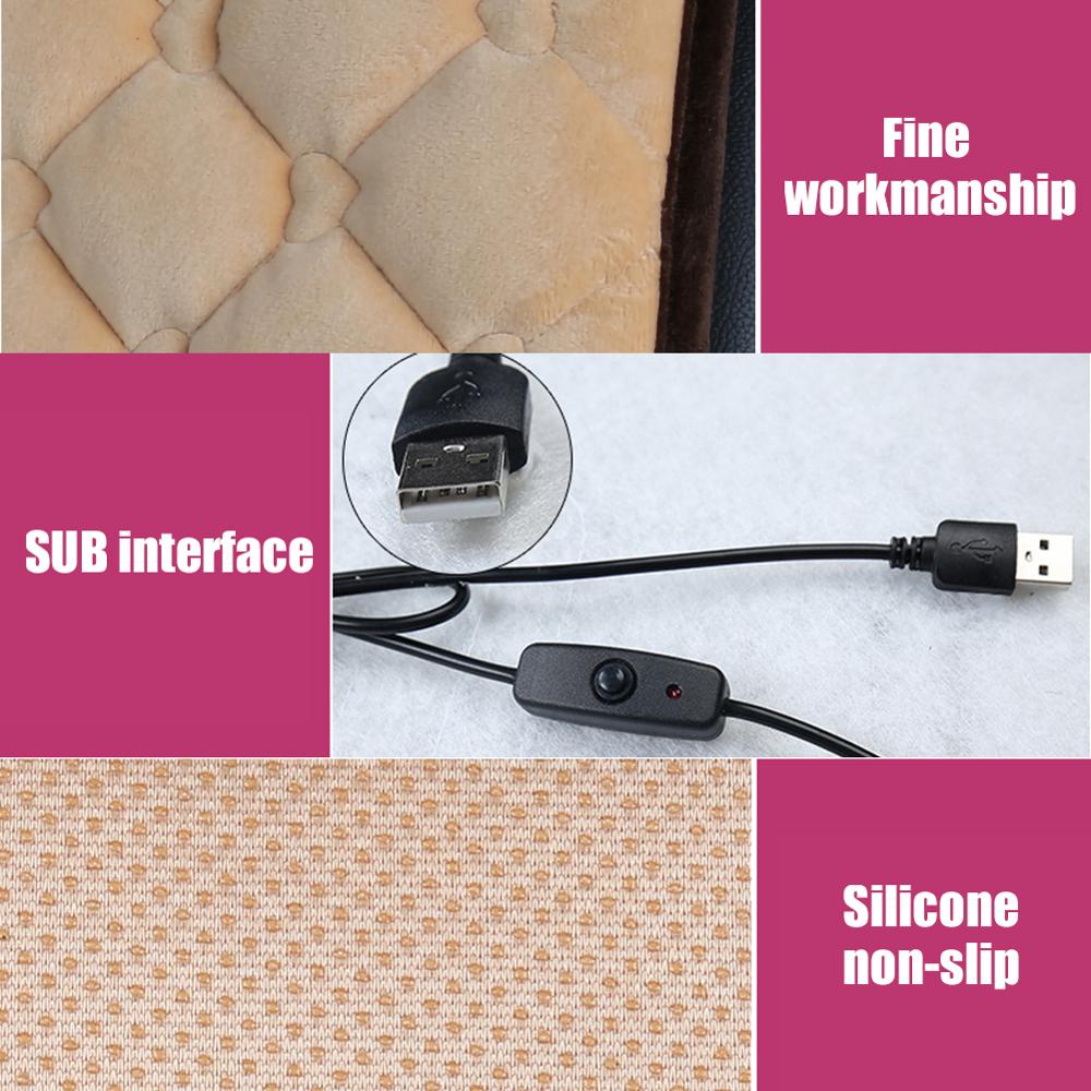 Auto Verwarmde Zitkussen 5V Usb Stoel Warmer Pad Antislip Verwarmde Warme Stoel Kussen Voor Auto Levert Thuis Kantoor auto Accessoires