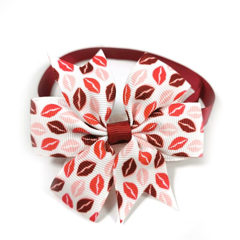 30/50 Uds Día de San Valentín moño para perro de mascota corbatas amor corazón pajaritas Pequeño medio corbatas para perro aseo accesorios suministros para perros mascota