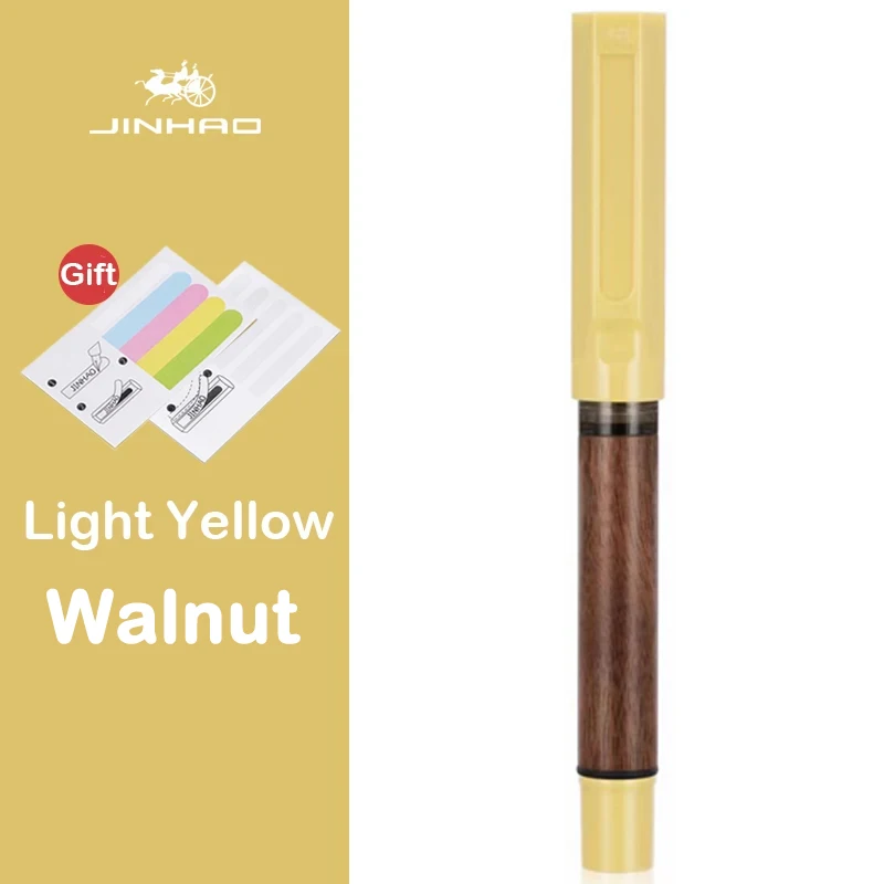 JINHAO 58 Wood Fountain Pen Colors Student F EF Nib Ink Pen Calligraphy Pen Stationery School Office Supplies: Blue / F