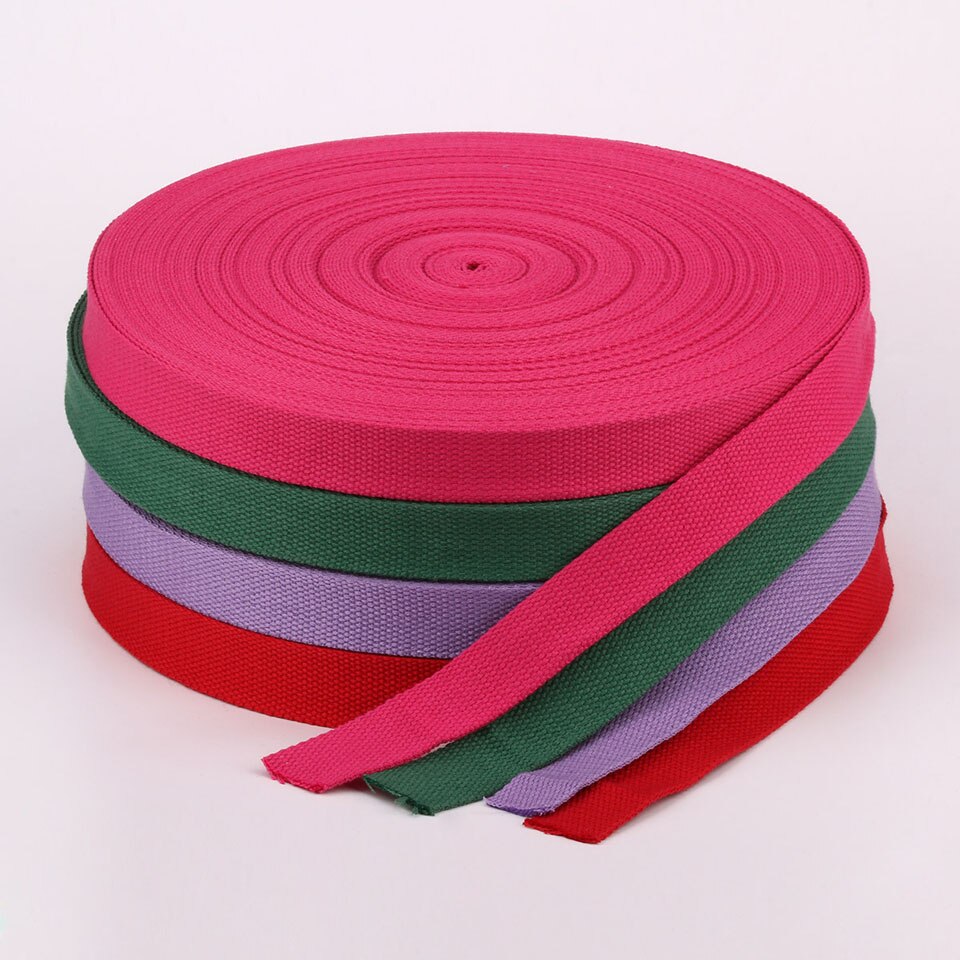 10 Yards Polyester Cotton Webbing Tape 1 inch 25mm Canvas Ribbon Backpack Handbag Strapping Sewing Bag Belt Accessories DIY