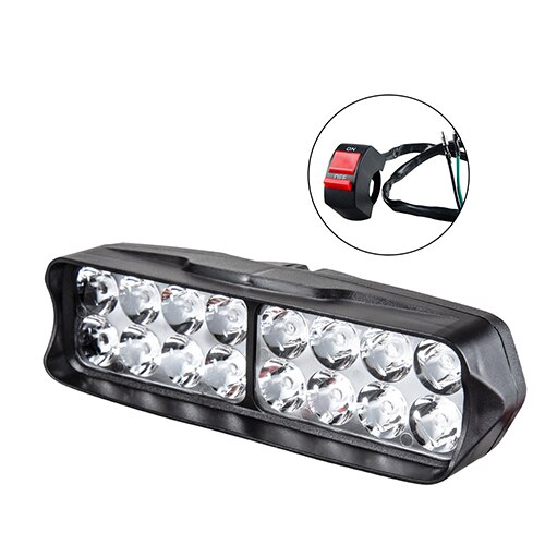 AmmToo Motorcycle Headlight LED Fog Spotlight 4WD 16LED For Car Motorcycle Tractor Light Off Road SUV Working Lamp ATV 12V 24V: 16LED switch