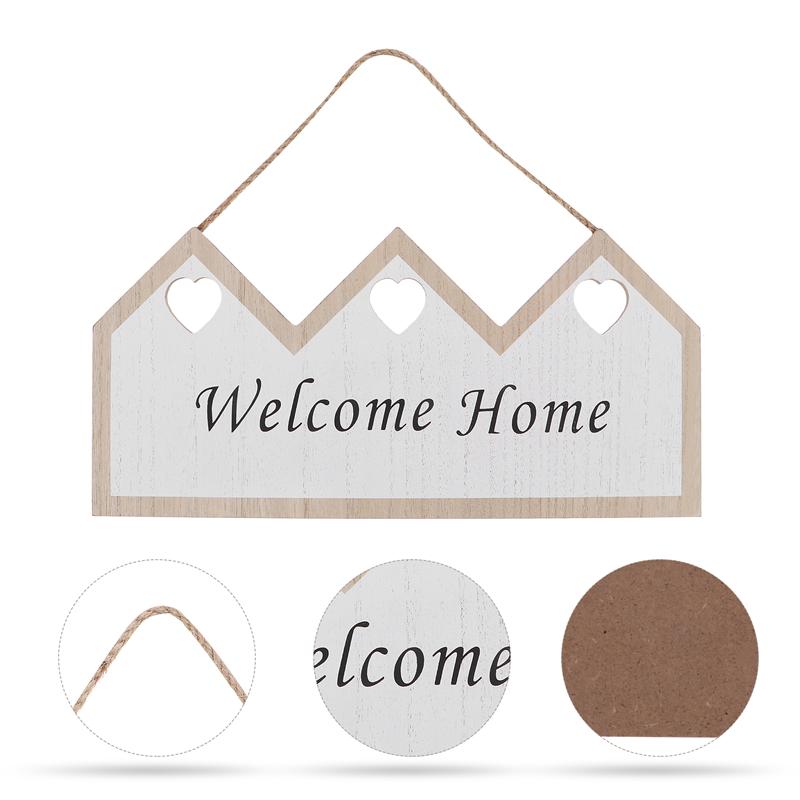 1Pc Welcome Home Durable Premium Door Hanging Sign Door Plaque for Shop Home
