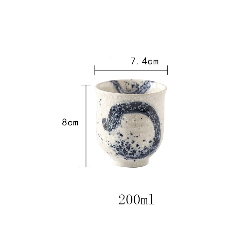 CHANSHOVA o dużej pojemności 170/200ml tradycyjne chińskie w stylu retro ręcznie malowane ceramiczne filiżanka chińska porcelana duże kubki na herbatę H269: 5