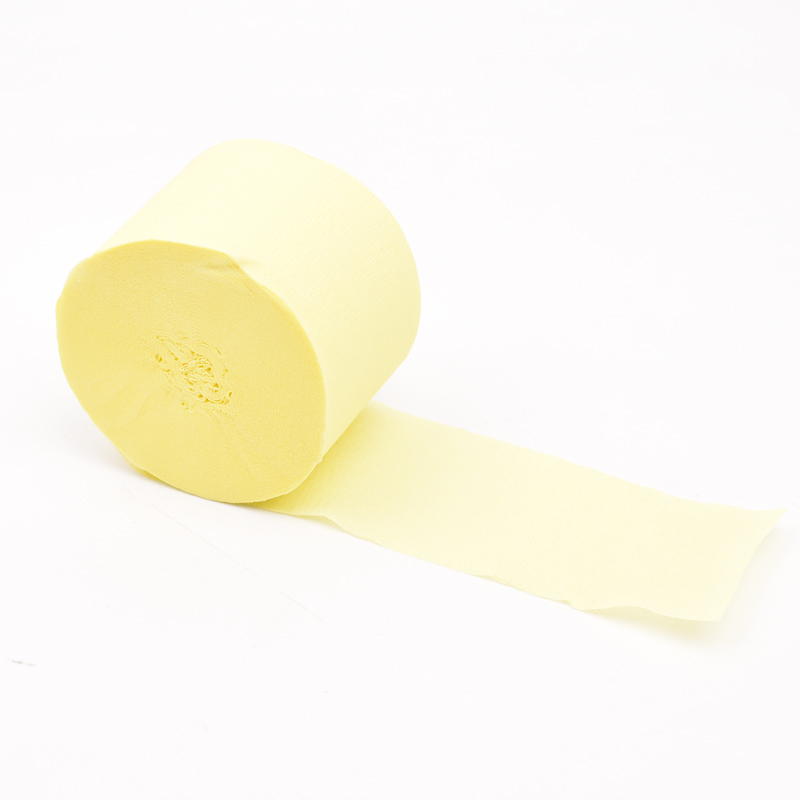 Banderoles en crêpe Pastel de 25M, rouleau de papier de fond licorne arc-en-ciel Pastel, fête d&#39;anniversaire, Baby Shower, baptême et mariage: YELLOW