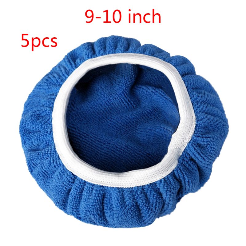 5pcs Polishing Bonnet Buffer Pad Microfiber Bonnet Car Polisher Pad Cover for Car Paint Care 5-6" 7-8" 9-10" 3 Sizes: B-3
