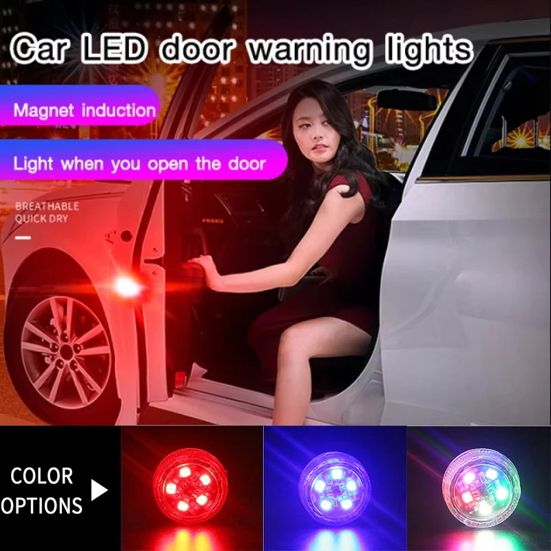 Universal- Auto LED Tür Warnleuchte verdrahtungsfreie Modifikation Sicherheit Anti-Kollisions-Anti-Gehwegleuchten Blitzsensor Licht