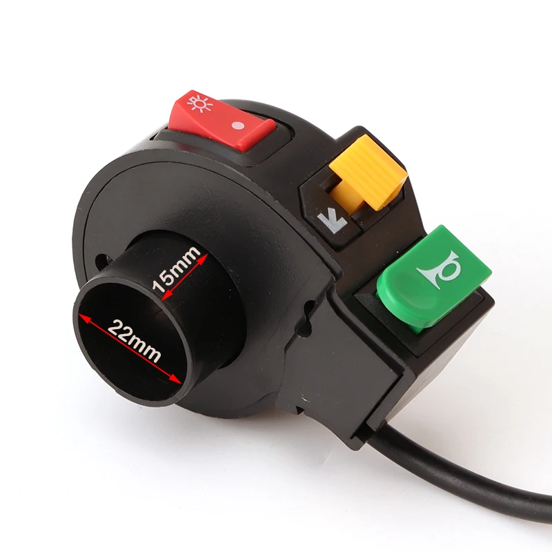 3 in 1 Motorcycle Switch Electric Bike Scooter ATV Quad Light Turn Signal Horn ON/OFF Button for 22mm Dia Handlebars