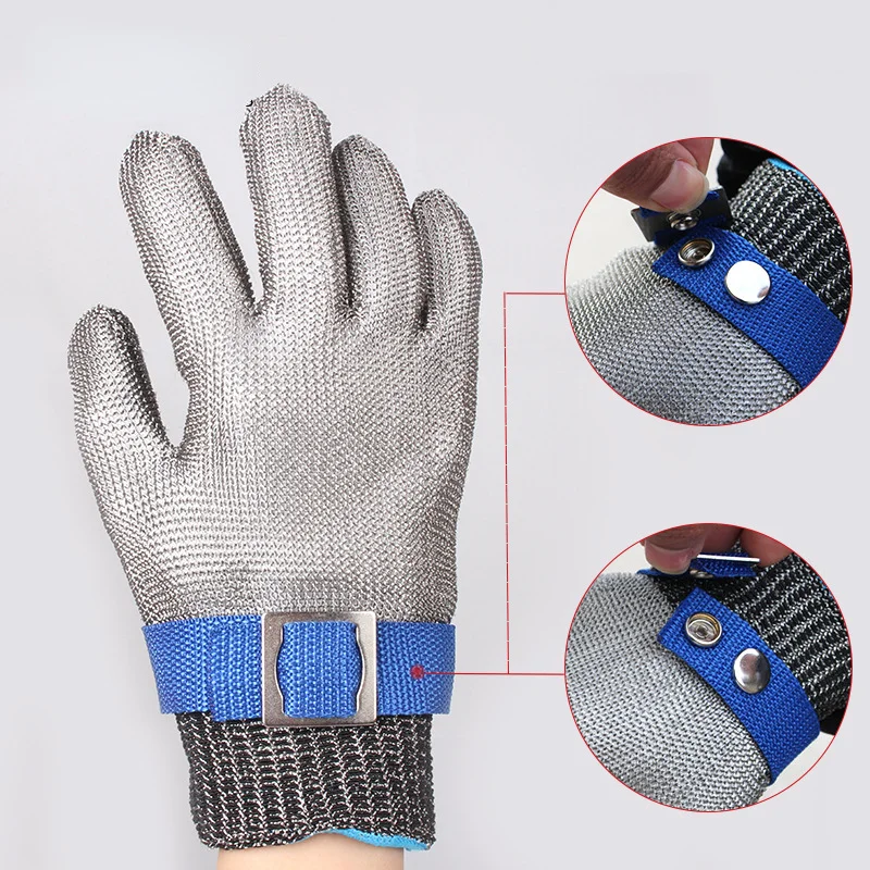 Schnittschutzhandschuhe aus Edelstahldraht, schnittfeste, gewebte Sicherheitsarbeitshandschuhe, sterben Fischtötende Küchenhandschuhe aus Metall und Eisen schneiden