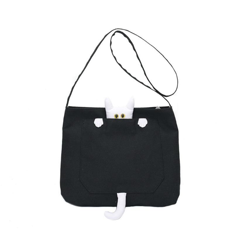 Vrouwen eenvoudige grote capaciteit canvas tas vintage rits flap tas canvas reistas vrouwen messenger crossbody tassen bolsos: Zwart