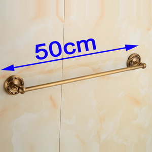 Toallero de baño de latón antiguo, barra de toalla individual, estante de toalla de latón macizo, 30/40/45/50/60cm, YT-12296: L is 50 cm