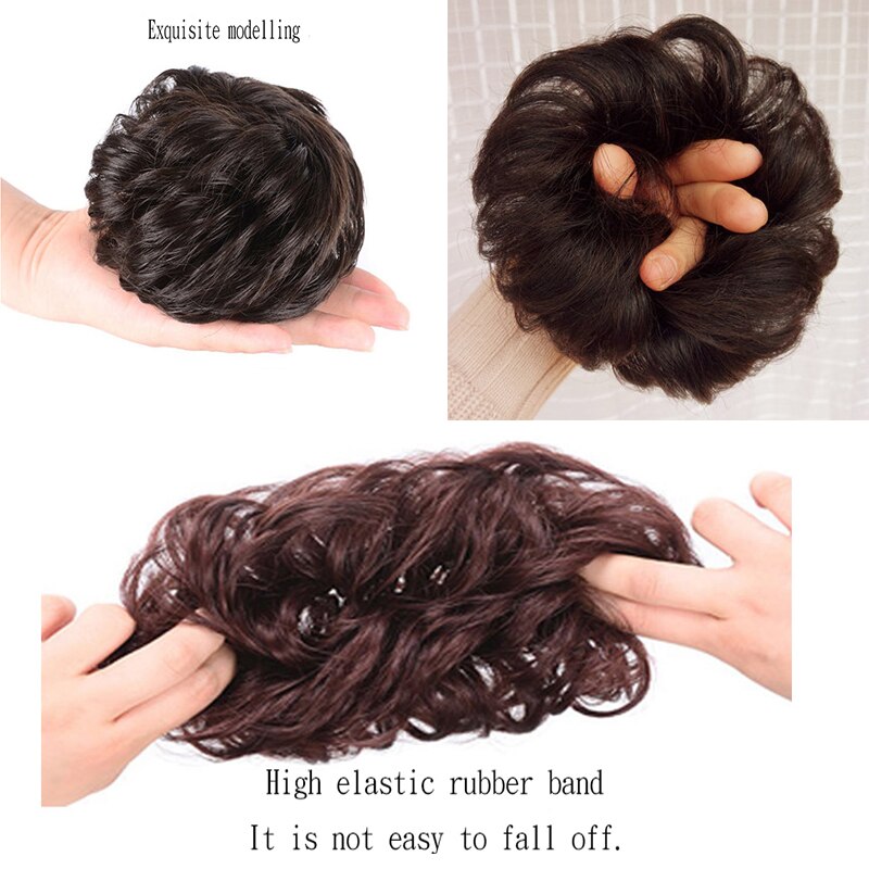 XUANGUANG Wave Curly hair Doughnut bun Wig hair accessories Headwear Rubber band hair band Elastic hair rope