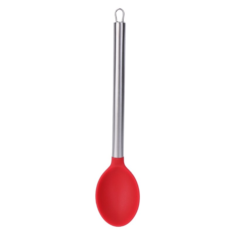 Stainless Steel Handle Silicone Serving Spoon Cooking Kitchen Utensils Tools