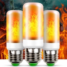 3PCS E27 LED Flame Fire Effect Simulated Nature Light Bulb Decor Atmosphere Lamp Light Source: High Brightness 2835 Led Beads