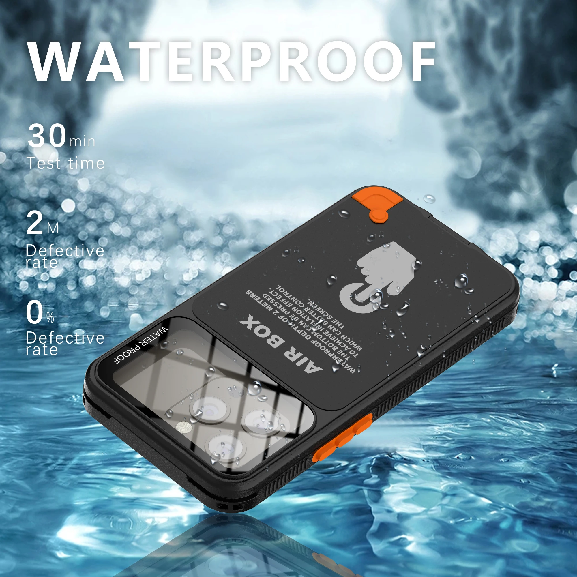 Coque de téléphone étanche IP68, étui pour Apple iPhone 15 14 13 12 Pro Max Plus, résistant aux chocs et aux chutes, pour prise sous-marine, natation et plongée