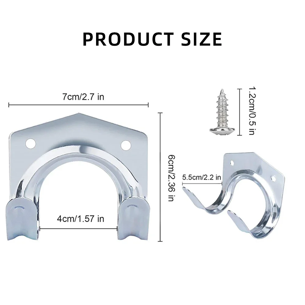 5/10 stks Hanger Sets Gereedschap Opslag Haken Muurbevestiging Metalen Dubbele Haken Garage Schuur Opknoping Organisator Tuinbeugel