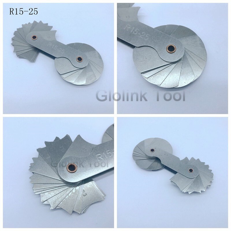 Stainless Steel R15-25mm R Gauge Radius Gauge Replacement Pocket Folding Blade Measuring &amp; Gauging Tools