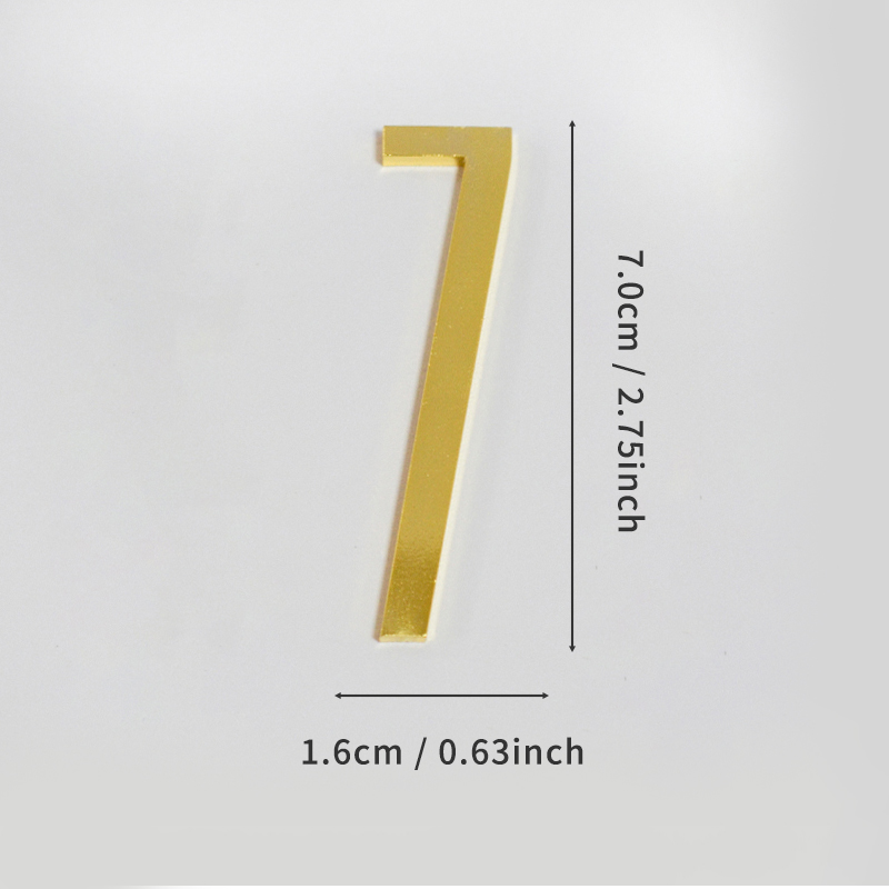 Gouden deurnummer met magneten 7 cm metalen huisnummer appartement deurnummer voor buiten hotel thuis brievenbuslabel: Ivoor