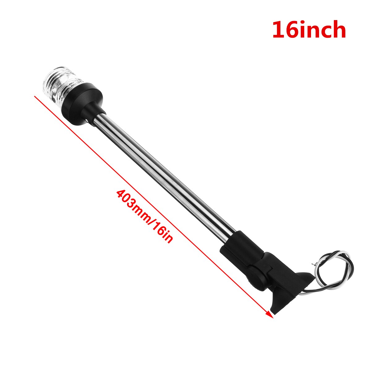 Fäll ner 12-24v 9.8/16/25 marina för båt led navigationsljus marina för båt yacht akter ankare ljus led segel ljus: 16 tum
