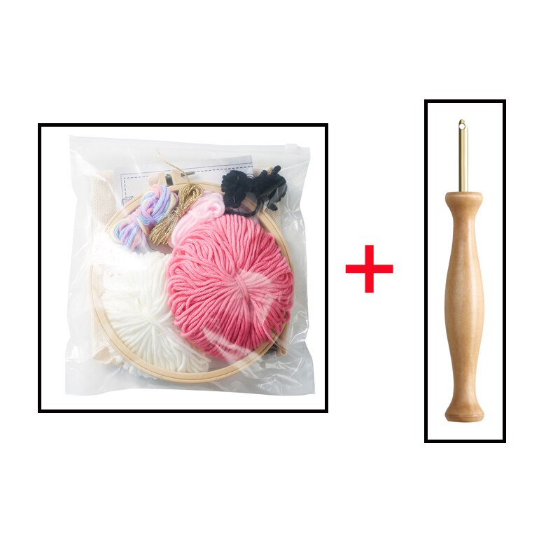 DIY Cartoon Animal Punch Needle Embroidery Kit Punch Needle Cross Stitch for Beginner Handcraft Wall Painting Home Decor: Punch needle kit