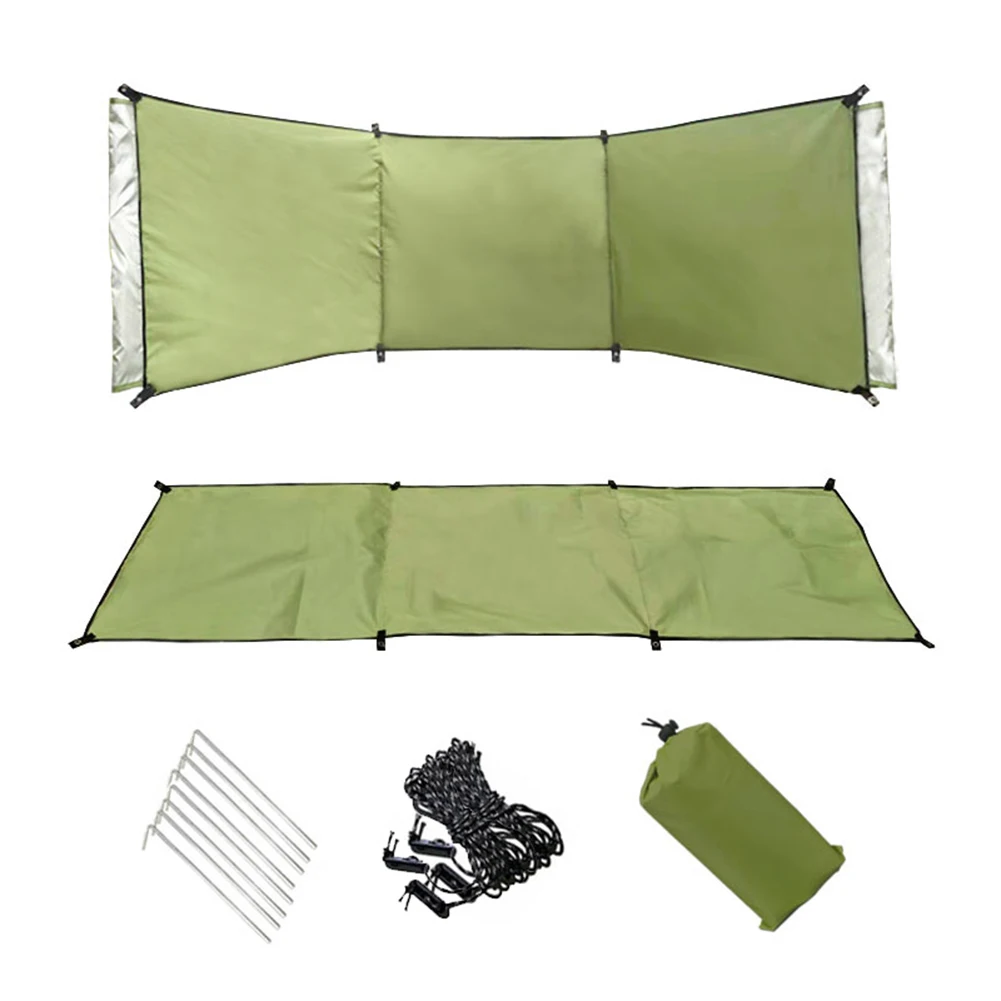 Outdoor-Windschutzscheibe, tragbare Windschutzscheibe, Sichtschutz für Camping, Picknick, Grün, Gelb, Weiß, Camping-Windschutzscheibe