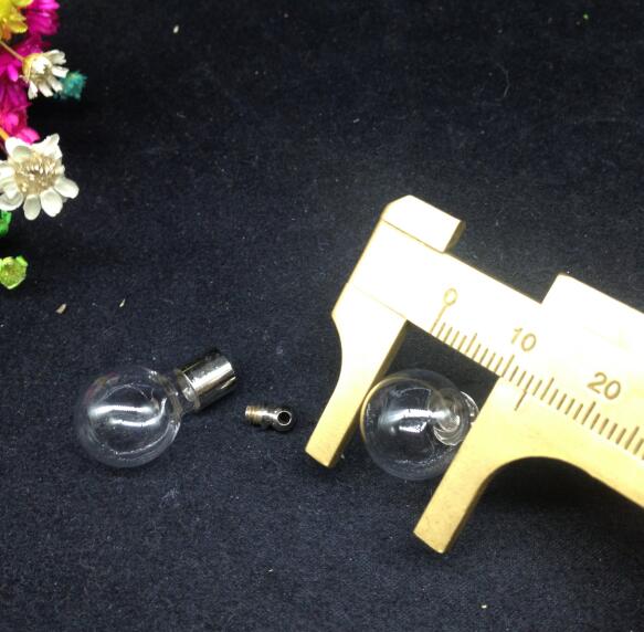 10pcs 13*26mm screw cap Ball glass vial jewelry Miniature Wishing Glass BOTTLE necklace pendant oil charm name on rice art