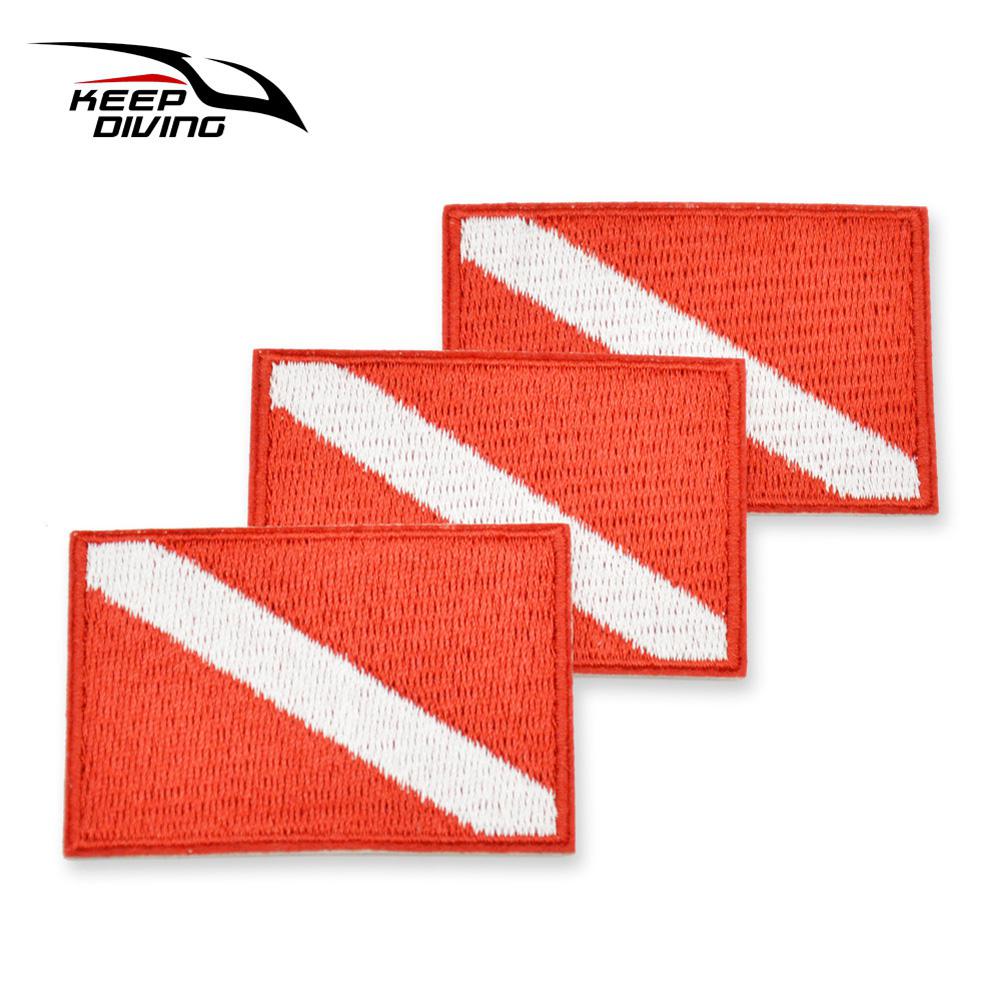 3pcs Diving Patch On Embroidered Embroidery Vest Bag Cap Patches for Snorkeling Swimming: red