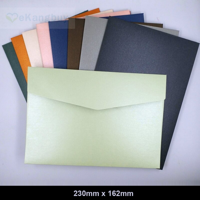 25 stuks 230x160mm (9x6.2 inch) Dikker Parel Papier Enveloppen Kleur Uitnodiging Enveloppen
