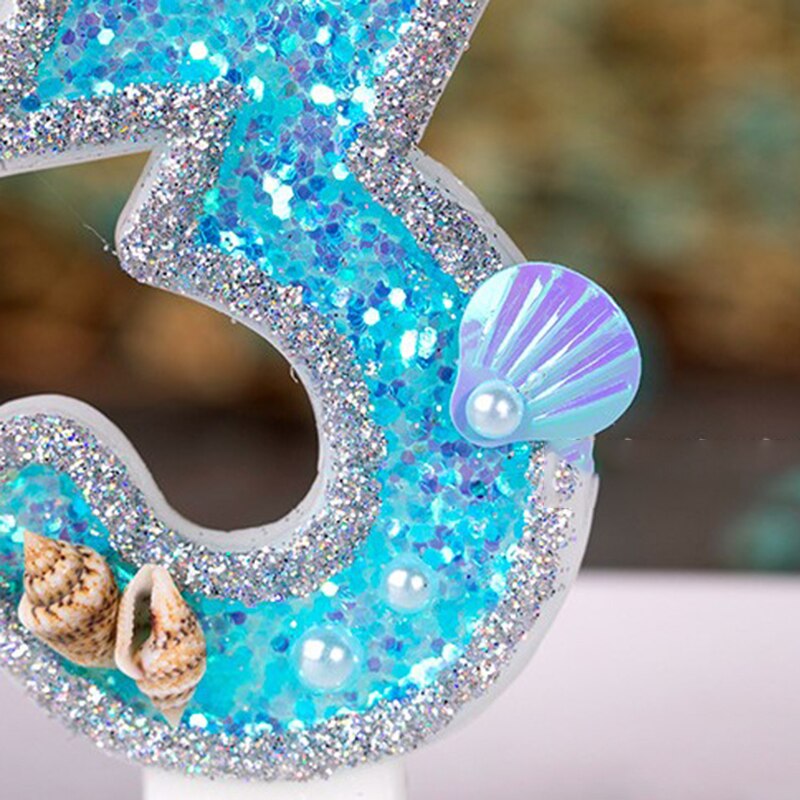 Oceaan Shell Verjaardag Kaarsen Kinderen Nummer 1st 2 3 4 Cake Toppers Verjaardag Wedding Party Decoratie Mermaid Cake Kaarsen Nummer