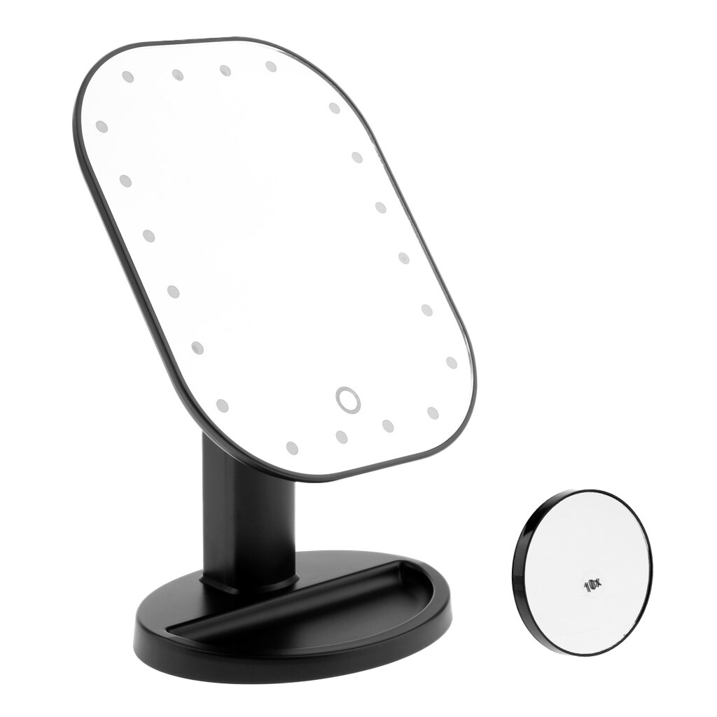 Durable LED Lighted Touch Screen Mirror Cosmetic Makeup Shaving Magnifying 1X 10X Mirror Plastic