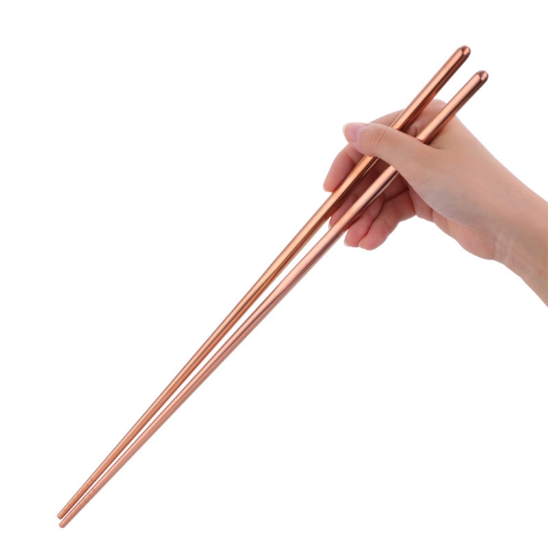 1 Pair Extra Long 36cm Cooking Chopsticks Pot Chopsticks Frying Noodle Chopsticks 304 Stainless Steel Chinese Chop Sticks: Rose gold
