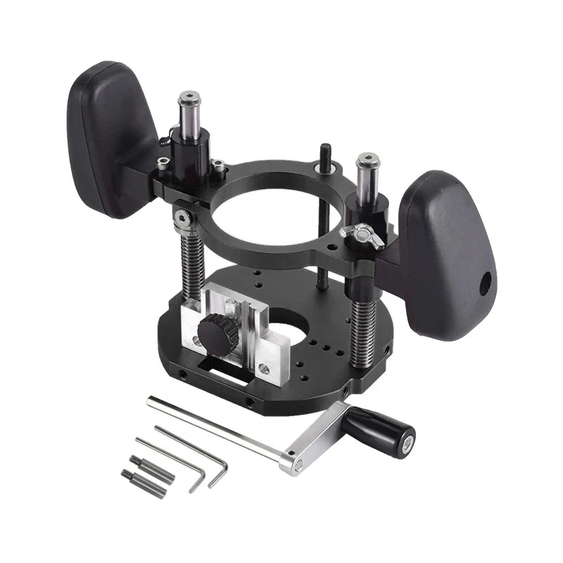 Router Lifting Base Universal Router Lift System Trimming Machine Support Desktop Lift Woodworking Bench Milling Groove Tool: black