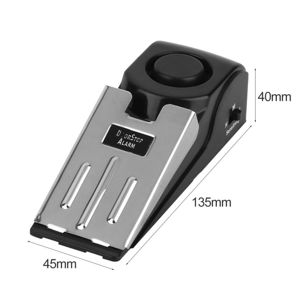 Mini Wireless Vibration Alarm 120dB Door Stop Alarm for home Wedge Shaped Stopper Alert Security System Block Blocking System