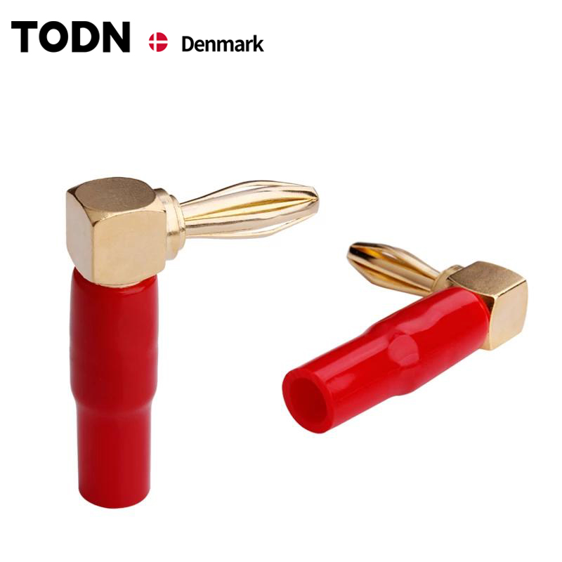Tornillo de enchufe tipo L para amplificador de poste de unión, conector adaptador de altavoz de vídeo, ángulo recto de 90 grados, 4mm, 8 Uds.