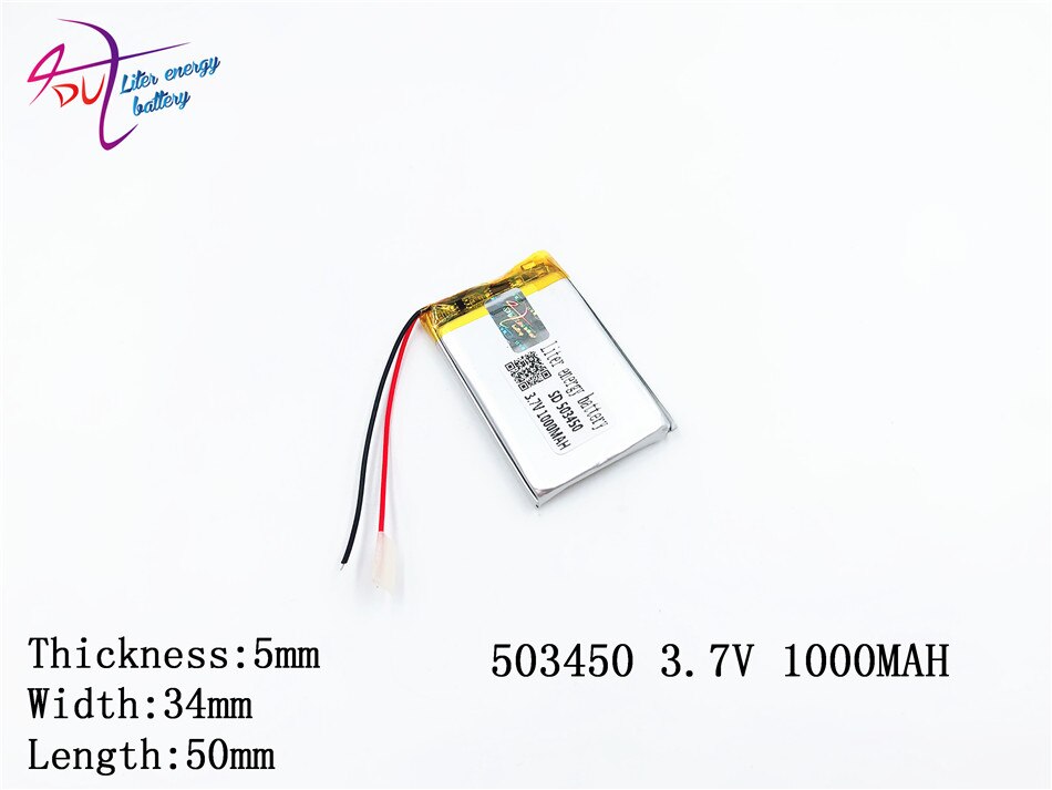 SD503450 505550 3.7V 1000mah Lithium Polymer Rechargeable Battery Pack Liter energy battery