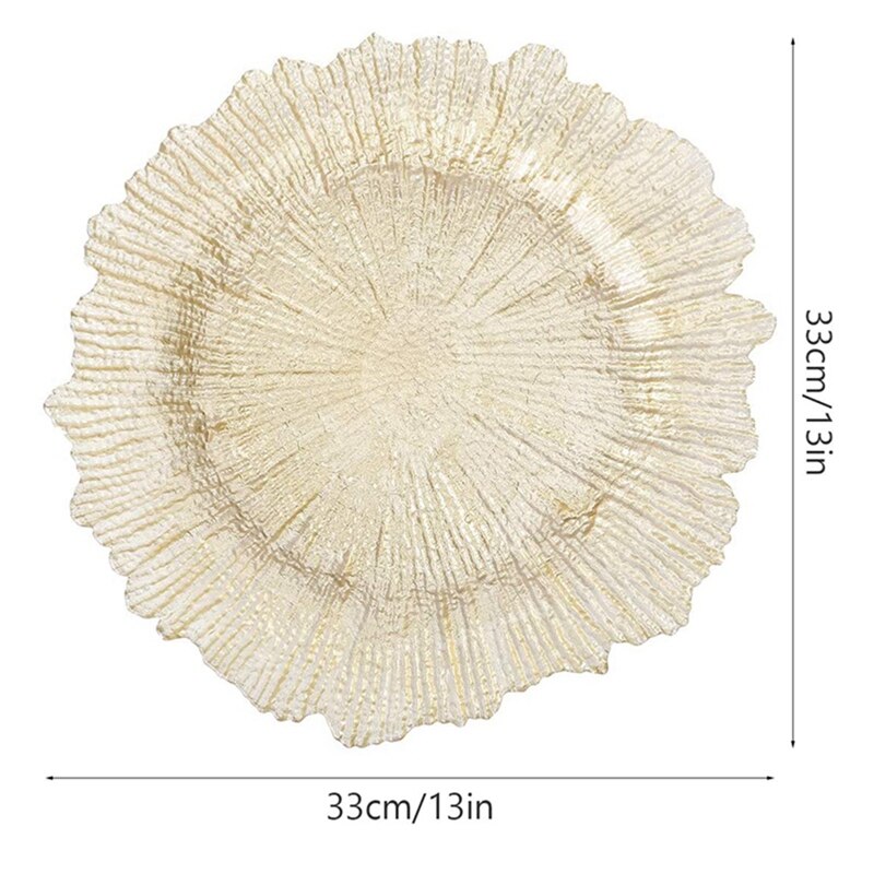 ! Glass Plates Dining Table Plate Snack Plate Platter Snack Dish Fruit Tray Wedding Reception Decoration Gold