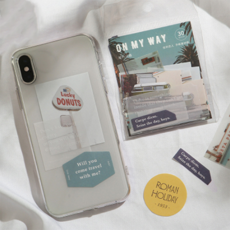 Vanyi 30 kpl/ instagram kraft kortti bullet journaling scrapbooking eurooppalainen maisema materiaali paperi tuoreet sanat lomokorttien teko