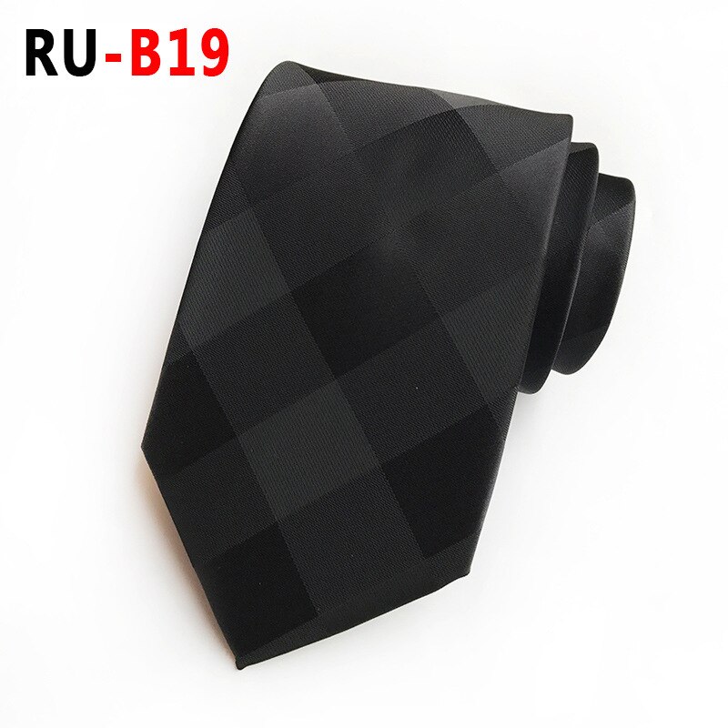 Silk Jacquard 8 cm Plaid Tie Suit Business Tie: RU-B19