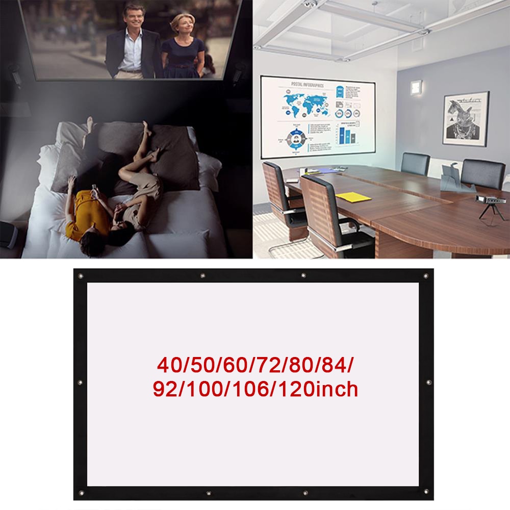 4:3 projektor lerret polyester + spandex materiale video beamer for hjemmekino støtte 4k video beamer lumen hd bærbar led