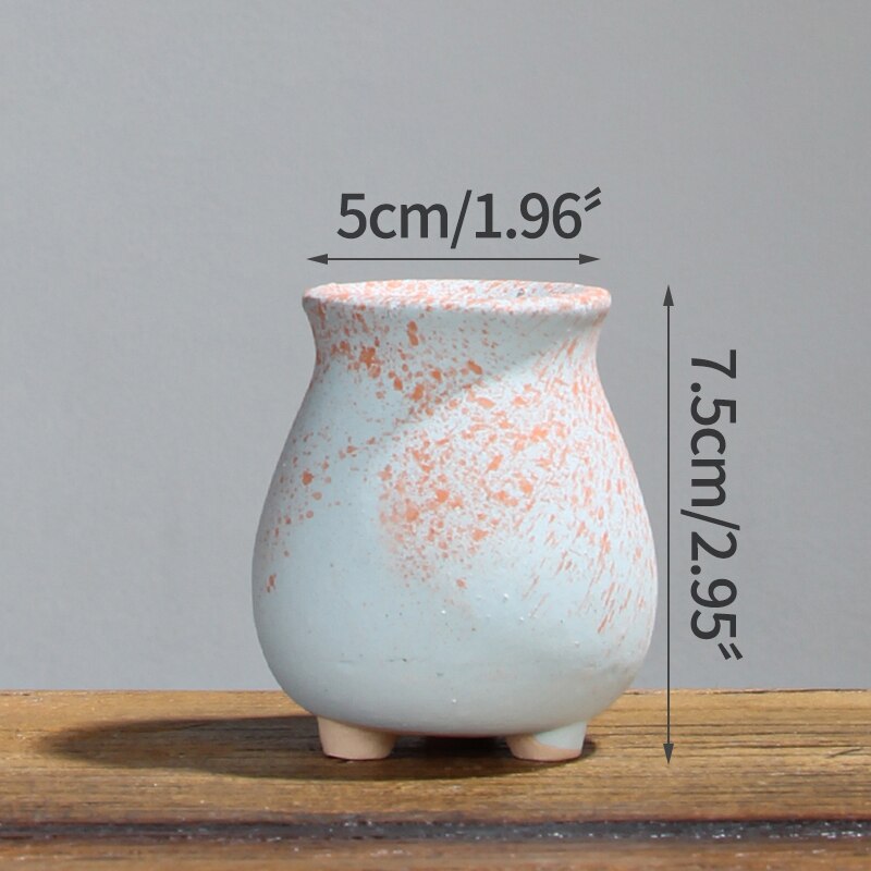 Petit pot de fleurs en céramique, joli pot de fleurs Simple et givré, ornement de bureau, pour le jardinage: 6
