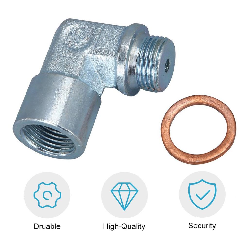 M18X1.5 O2 Oxygen Sensor Angled Extender Spacer 90 Degrees 02 Bung Extension For Decat Hydrogen Easy Installation