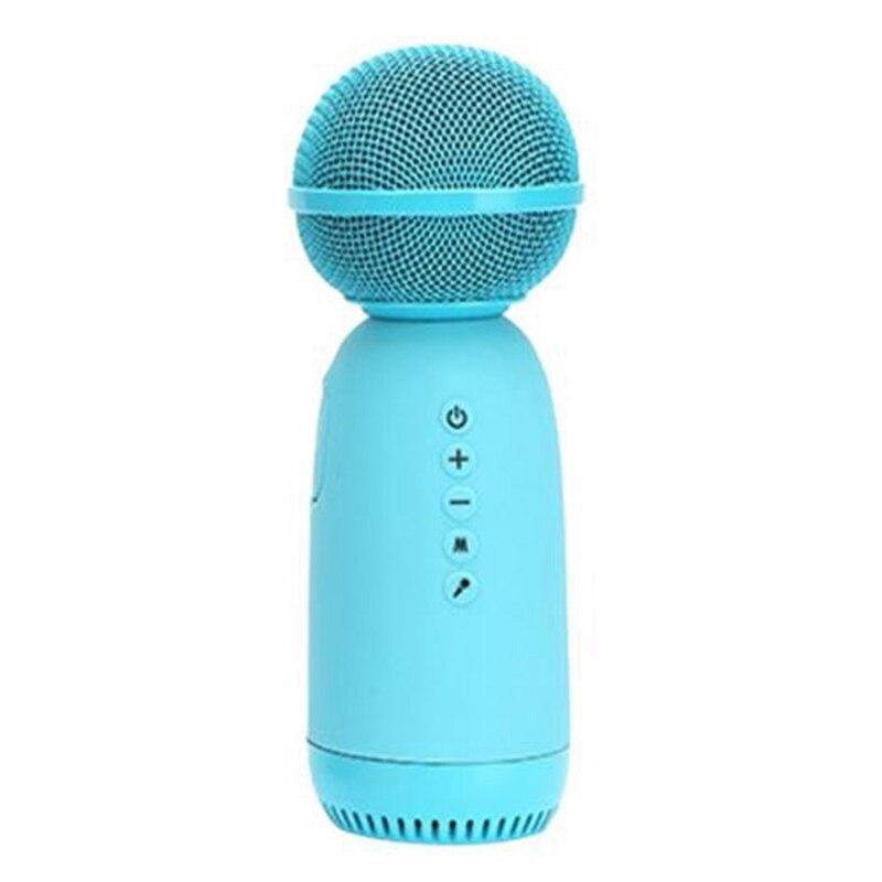 Wireless Bluetooth Karaoke Microphone Cute Speaker Handheld Microphone Player Singing Recorder Portable Mic: Blue