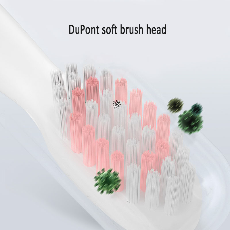 Elektrisk tandbørste sonisk tandbørste usb opladningstilstand blød pels vandtæt smart chip whitening sundhed med 4 børstehoveder