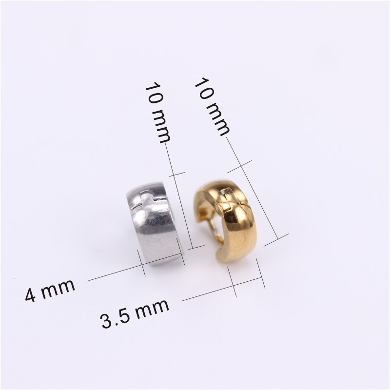 Rvs Populaire Sieraden Diameter 10Mm Oorringen Familie Geluk Sieraden Meisjes Dragen 12Pcs/Card K007