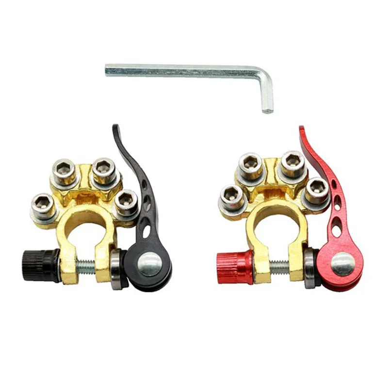 1 Pair Car Battery Terminals 12V Auto Battery Terminal Connector Battery Bornes Cable Terminal Adapter Copper Clamps Clip Screw