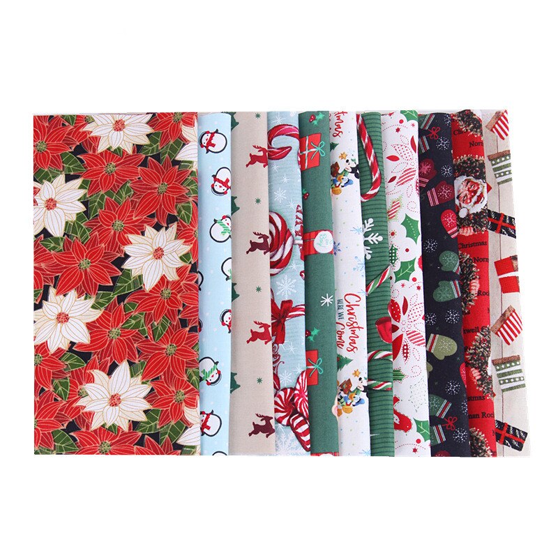 5/10Pcs Kerst Serie Stof Katoenen Doek Gedrukt Naaien Quilten Stoffen Patchwork Handwerken Diy Handgemaakte Materiaal 20x25cm