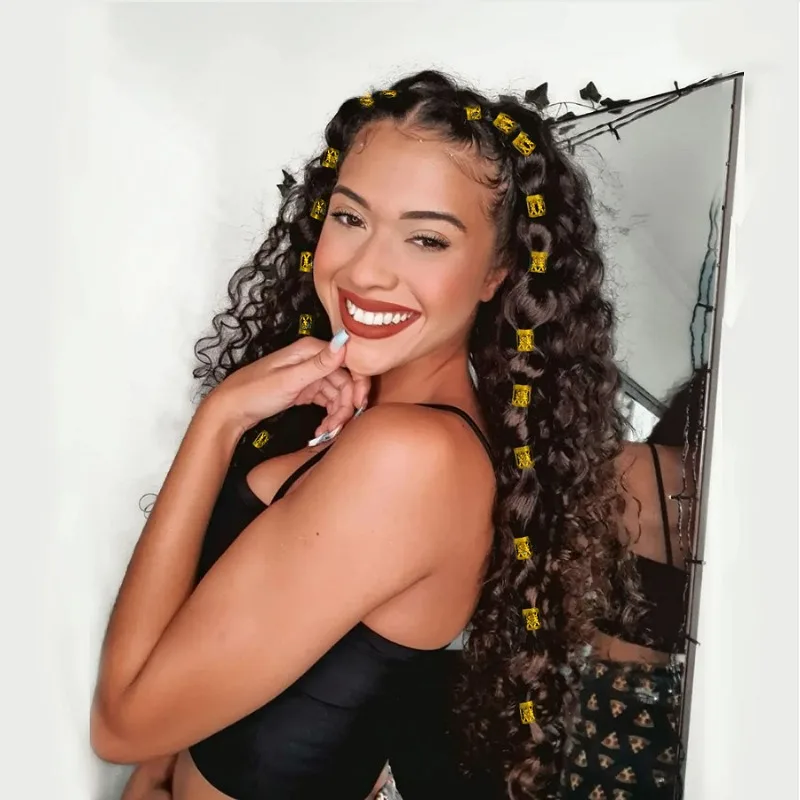 100/500 Uds. Anillos para el cabello de rastas dorados y plateados, Clips para puños, trenzas para el cabello, trenzas sucias coloridas, cuentas, horquilla, joyería, accesorios para el cabello