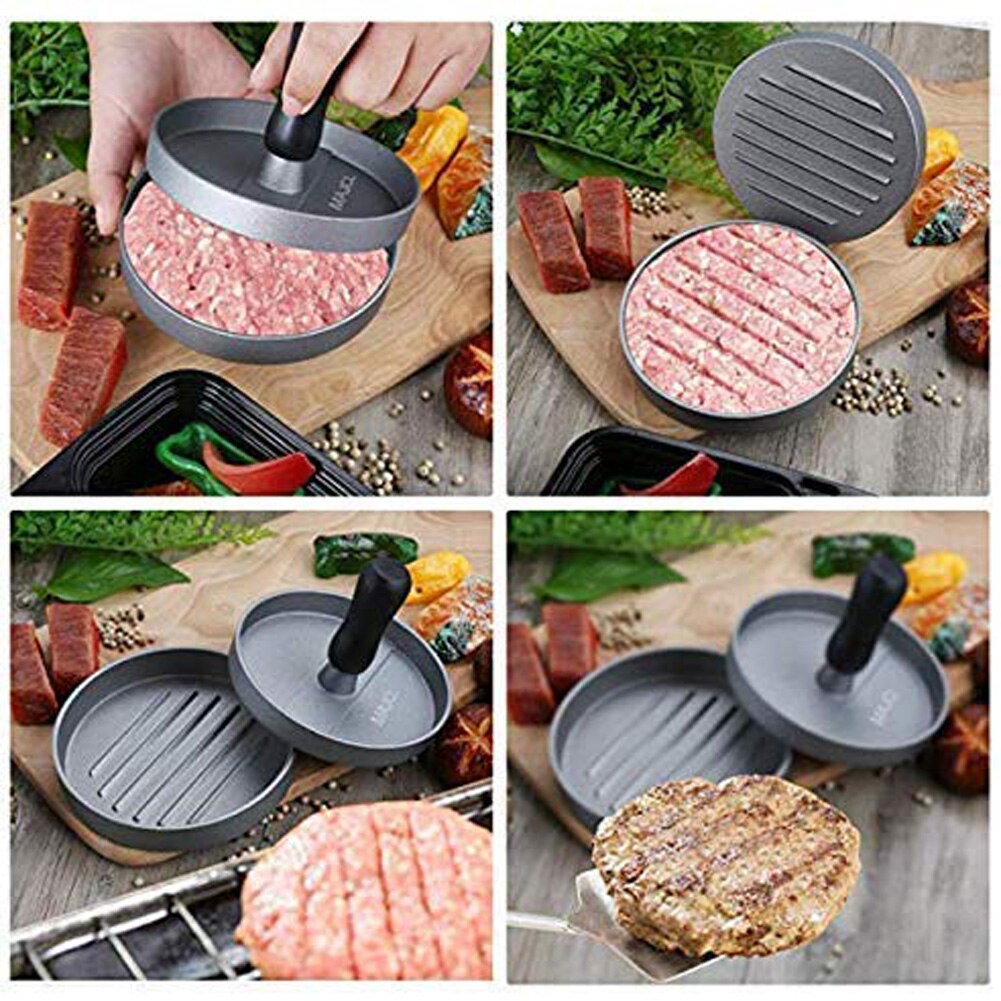 Meijuner Round Shape Hamburger Press Aluminum Alloy 11 cm Hamburger Meat Beef Grill Burger Press Patty Maker Mold